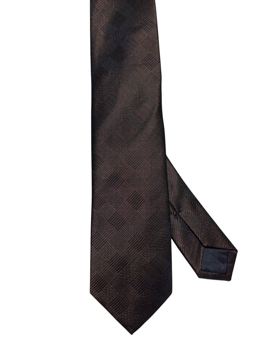Corbata regular de seda estampado a cuadros para hombre