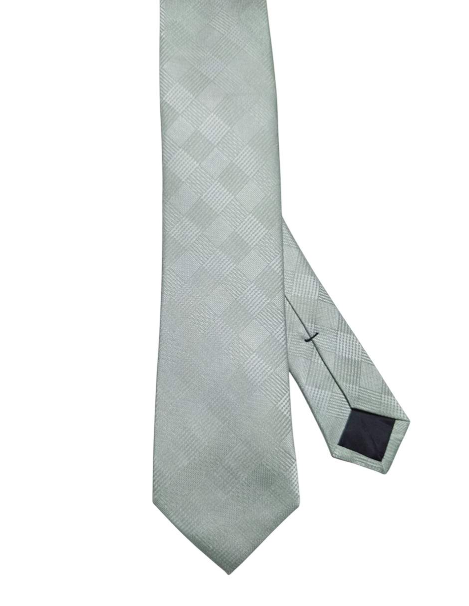 Corbata regular de seda estampado a cuadros para hombre 1