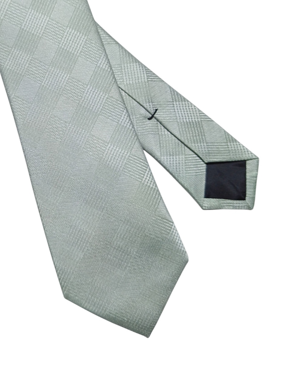 Corbata regular de seda estampado a cuadros para hombre 3