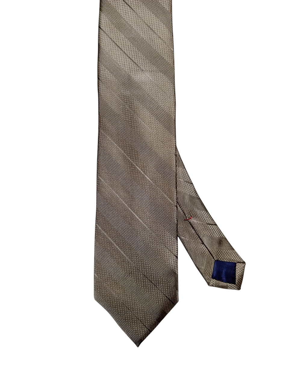Corbata regular de seda estampado a rayas para hombre 1