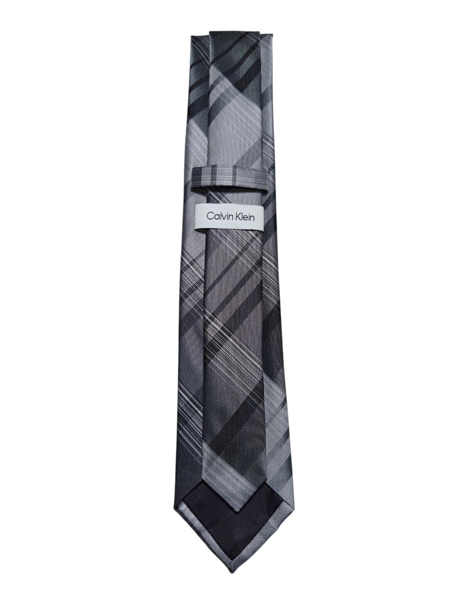 Corbata regular de seda estampado a cuadros para hombre 2