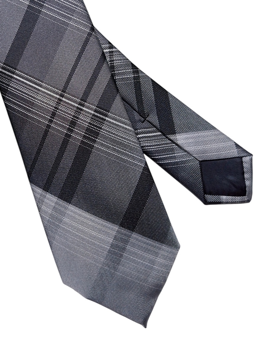 Corbata regular de seda estampado a cuadros para hombre 3