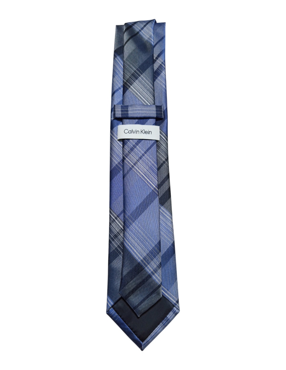 Corbata CK regular de seda estampado a cuadros para hombre