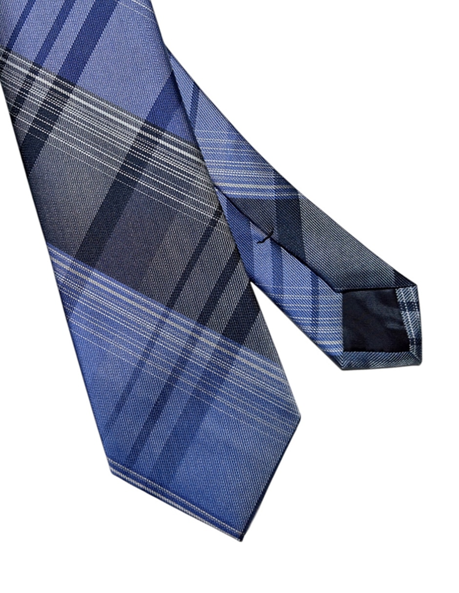 Corbata CK regular de seda estampado a cuadros para hombre