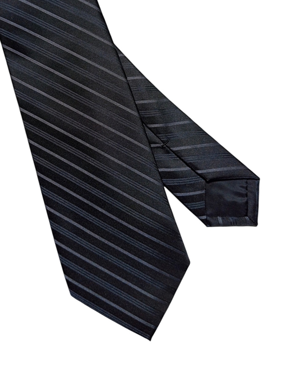 Corbata regular de seda estampado a rayas para hombre 3