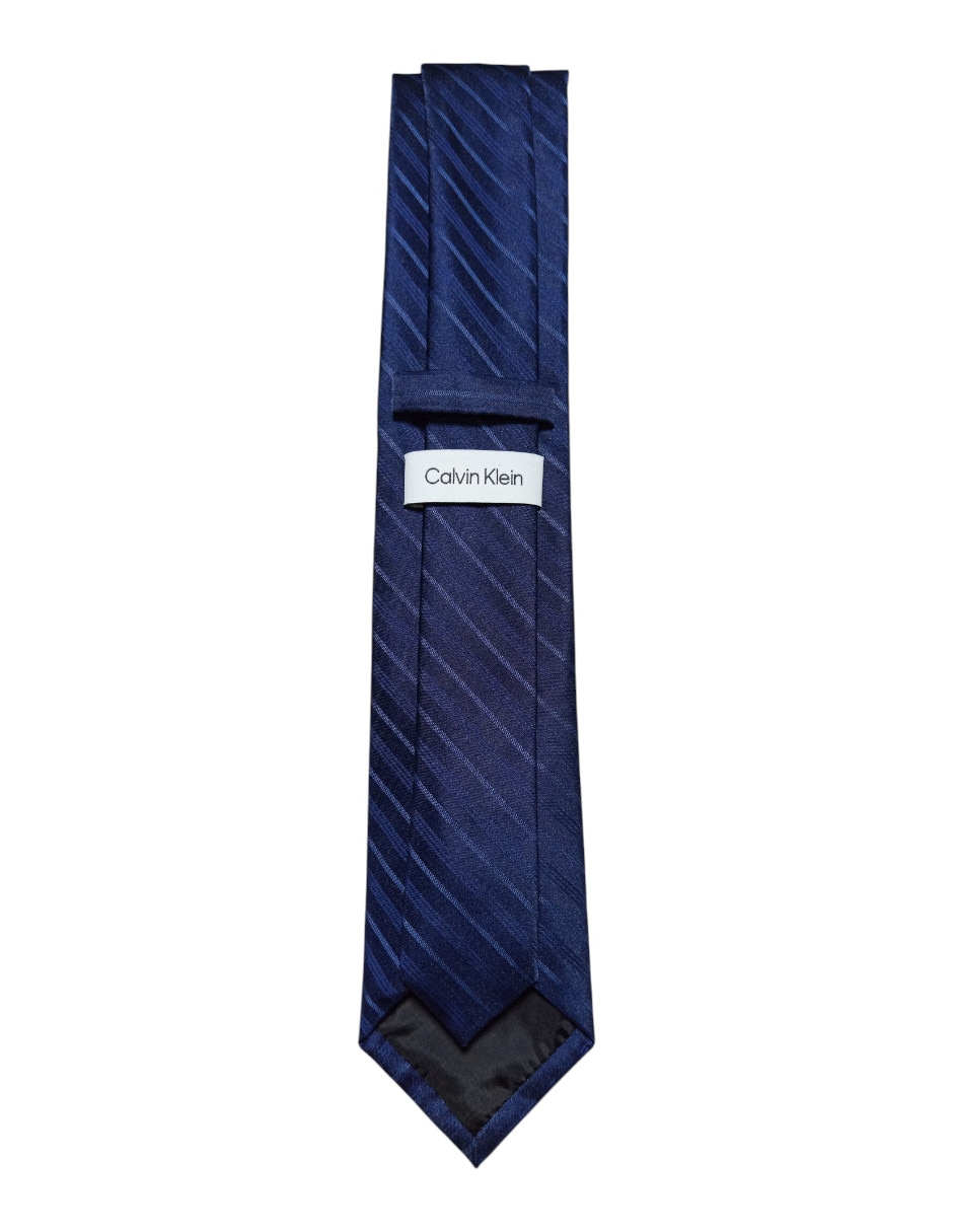 Corbata Ck regular de seda estampado a rayas para hombre