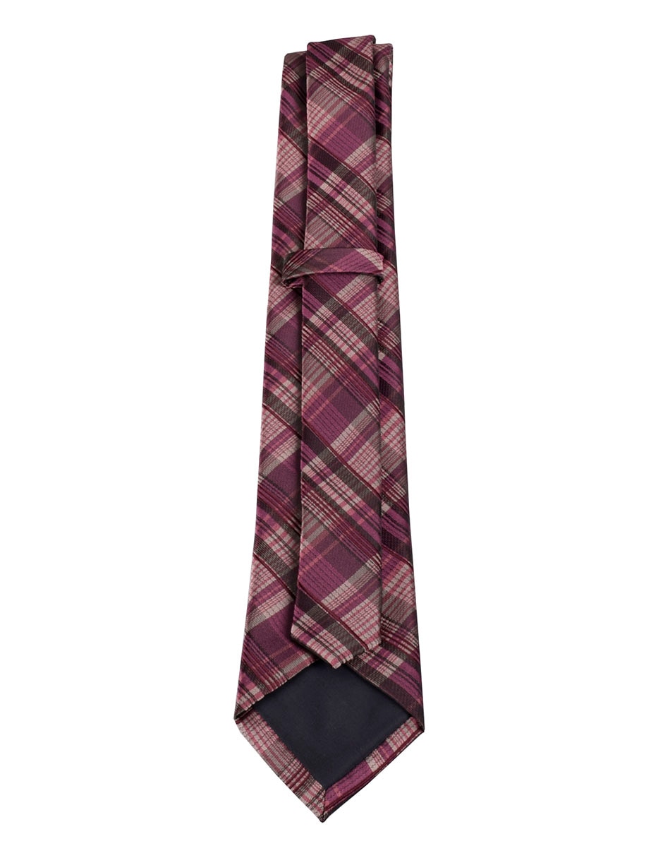 Corbata regular estampado escocés para hombre 2