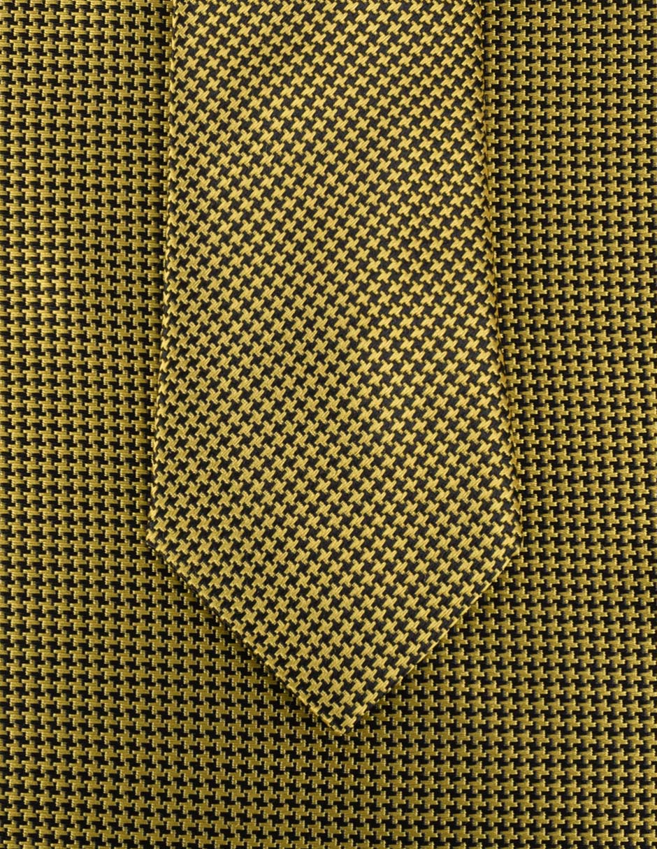 Set de corbata y pañuelo regular estampado geométrico para hombre
