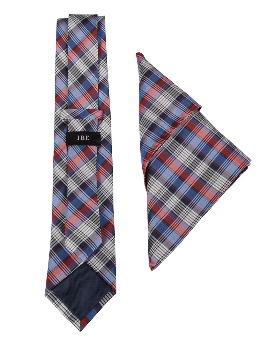 Set de corbata y pañuelo regular de estampado a rayas para hombre 3
