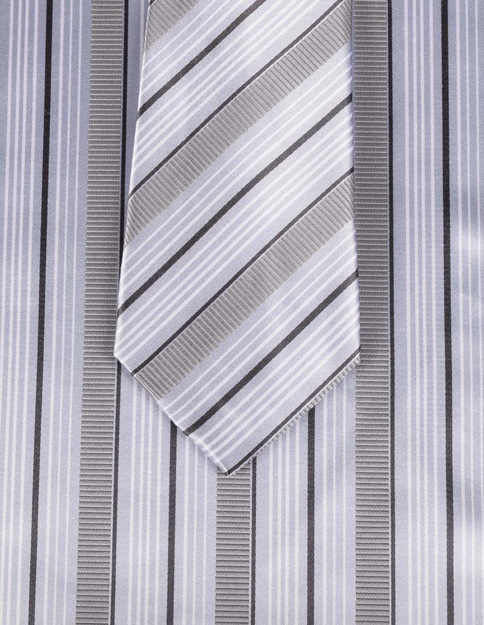 Set de corbata y pañuelo regular estampado a rayas para hombre Set de corbata y pañuelo regular estampado a rayas para hombre