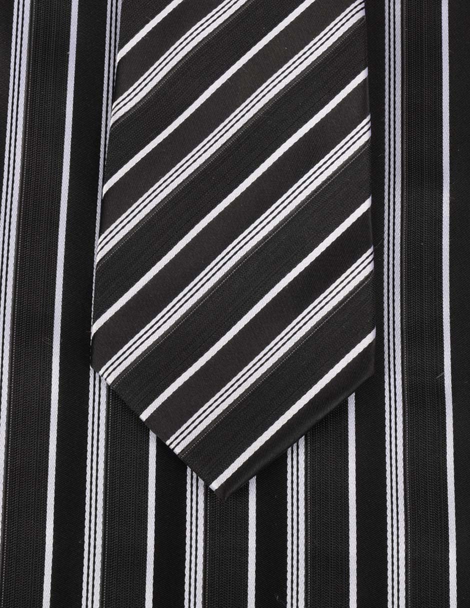 Set de corbata y pañuelo regular estampado a rayas para hombre