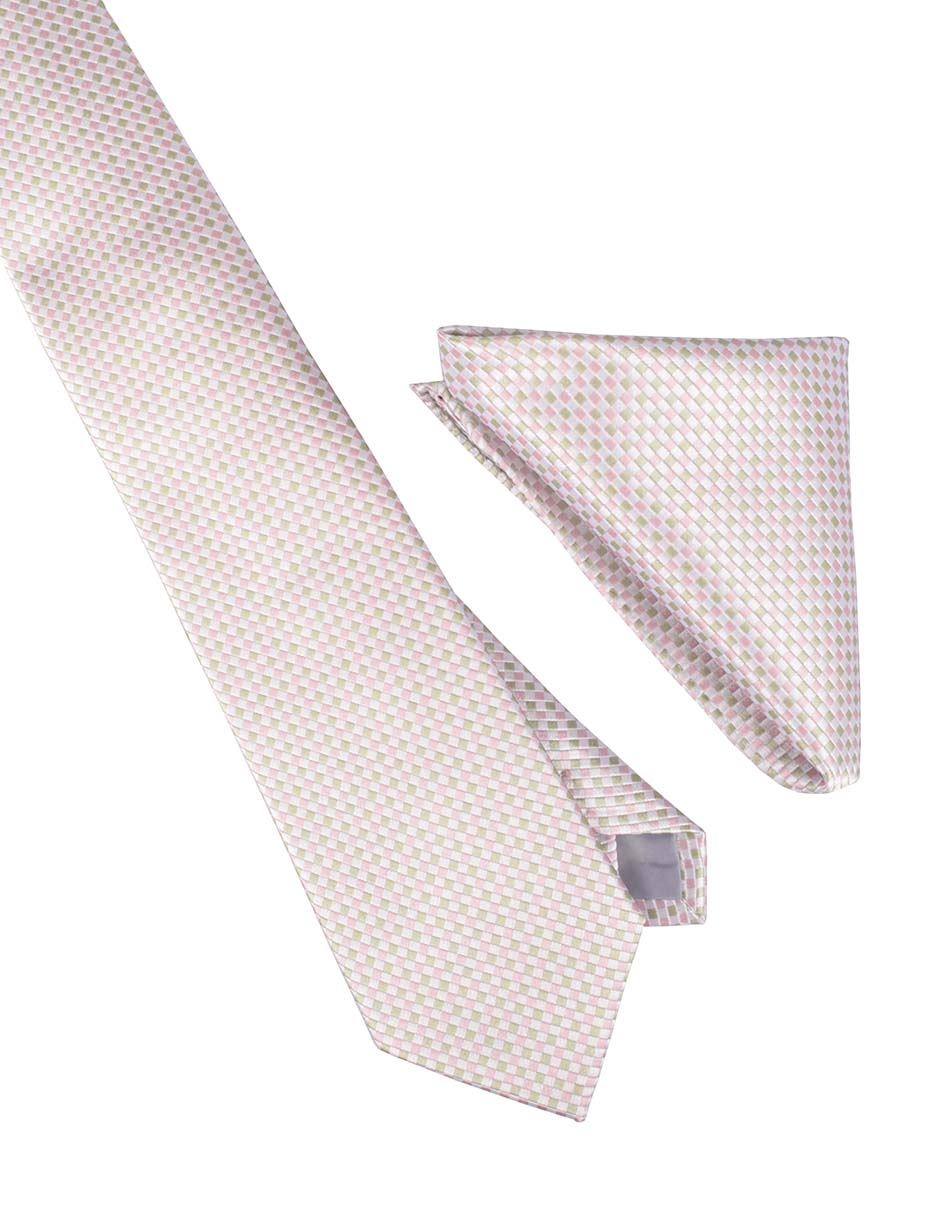 Set de corbata y pañuelo regular de seda y poliéster para hombre 4