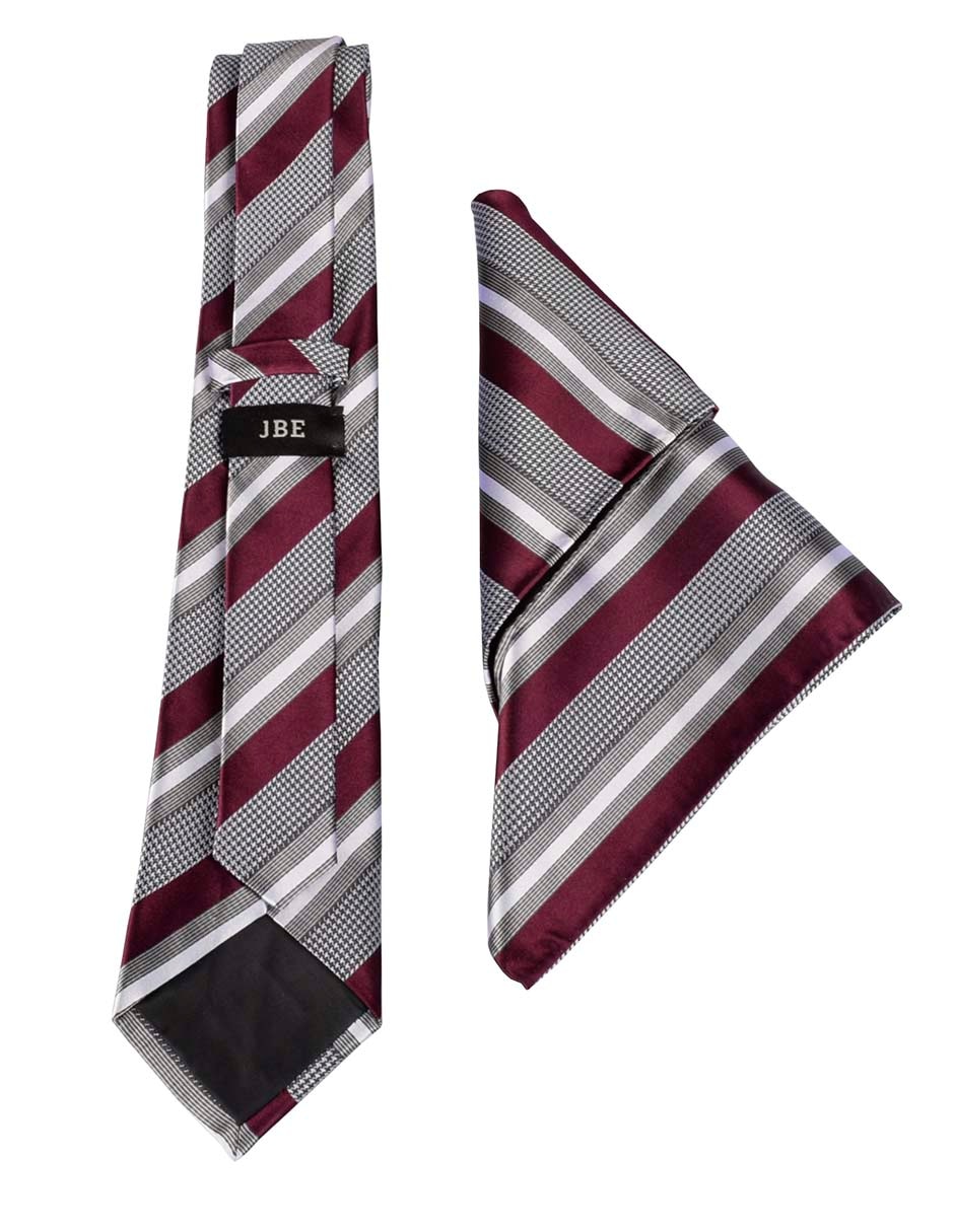 Set de corbata y pañuelo regular estampado a rayas para hombre