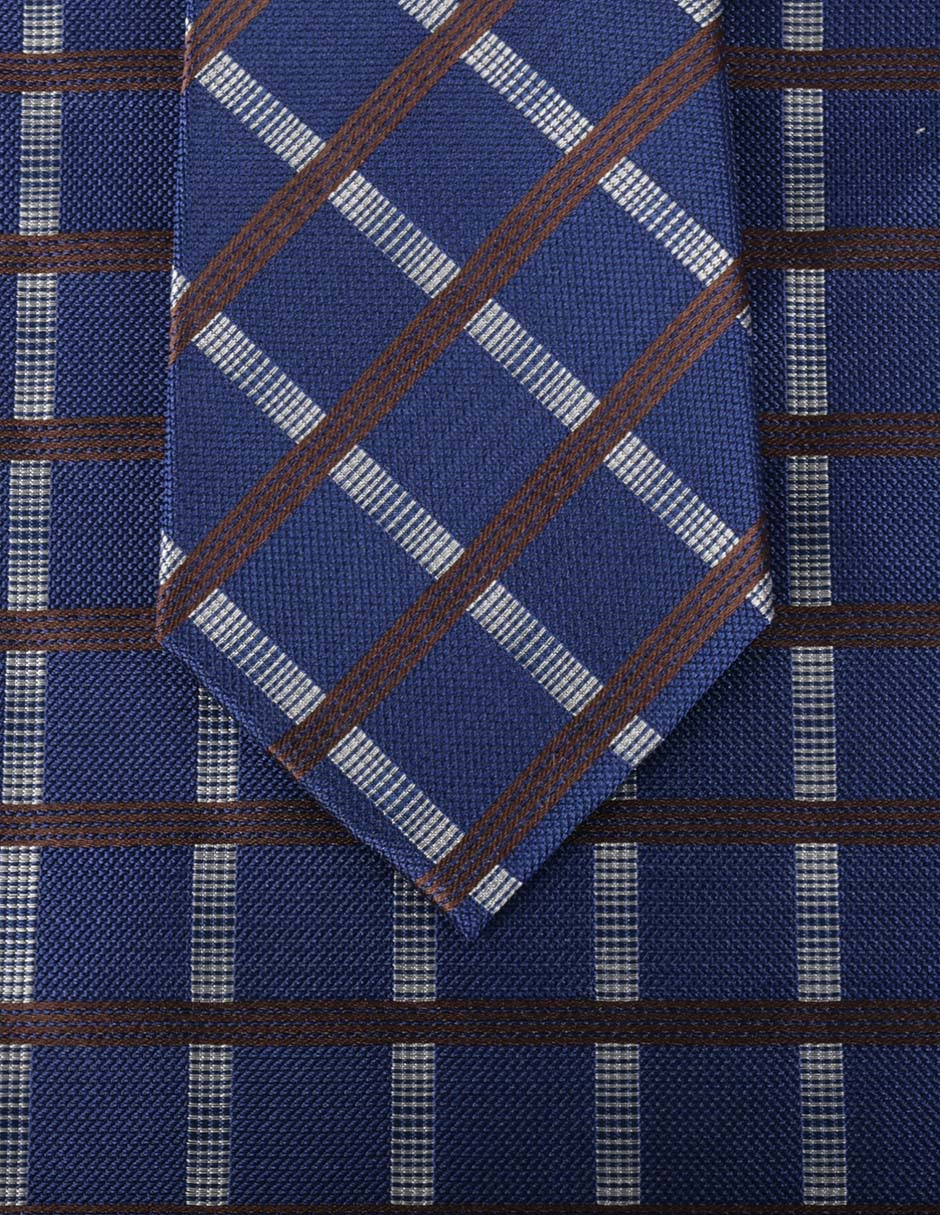 Set de corbata y pañuelo regular estampado a rayas para hombre