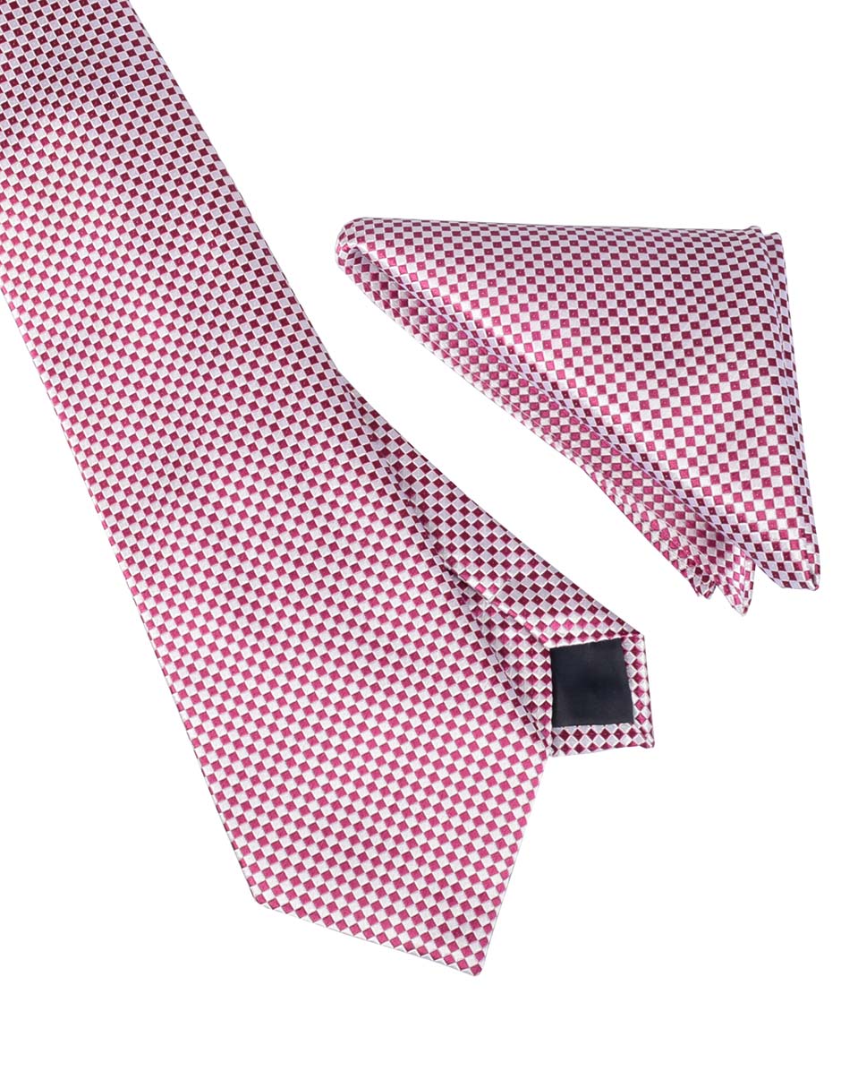 Set de corbata y pañuelo regular estampado a cuadros para hombre