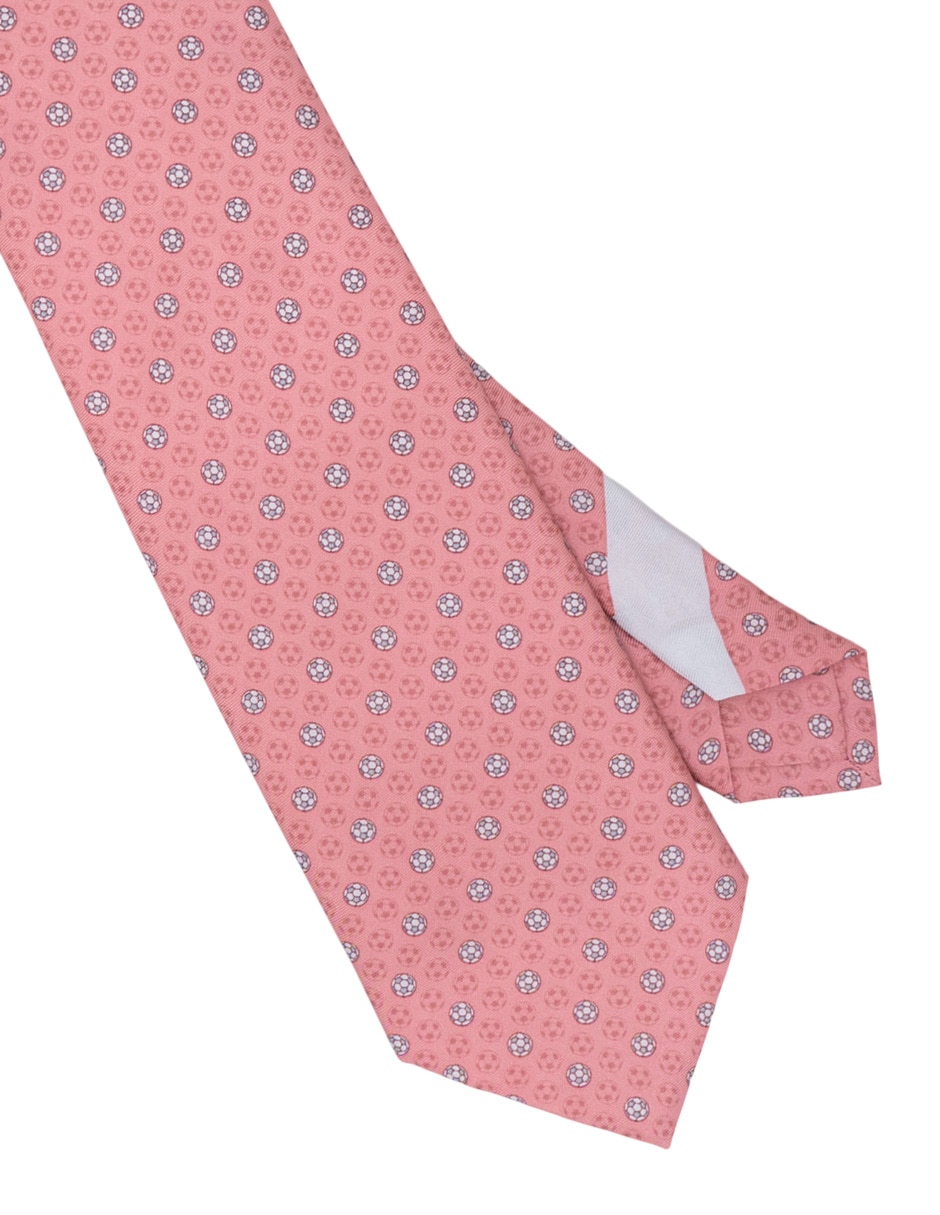 Corbata regular de seda estampado gráfico para hombre 4