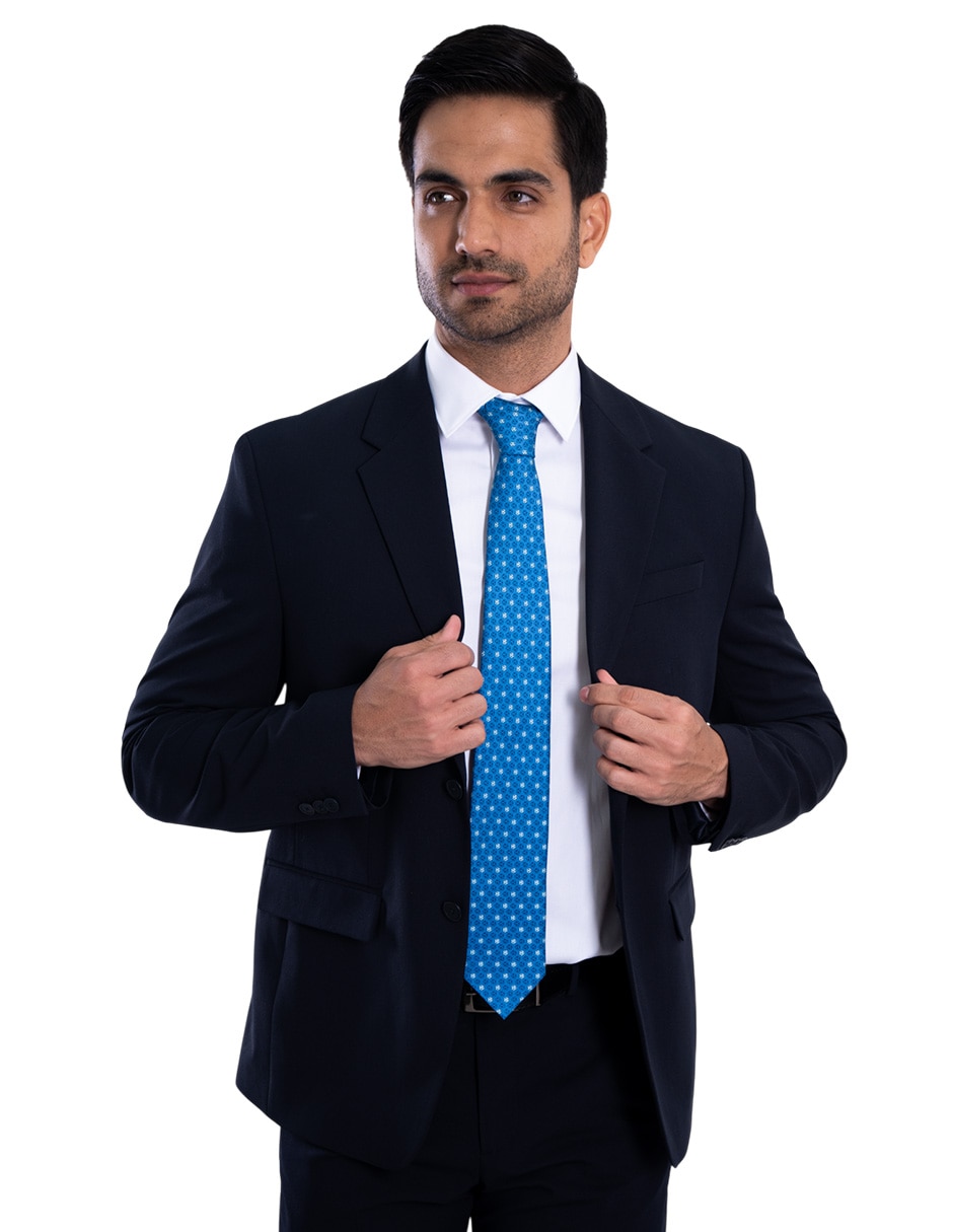 Corbata regular de seda estampado gráfico para hombre 3