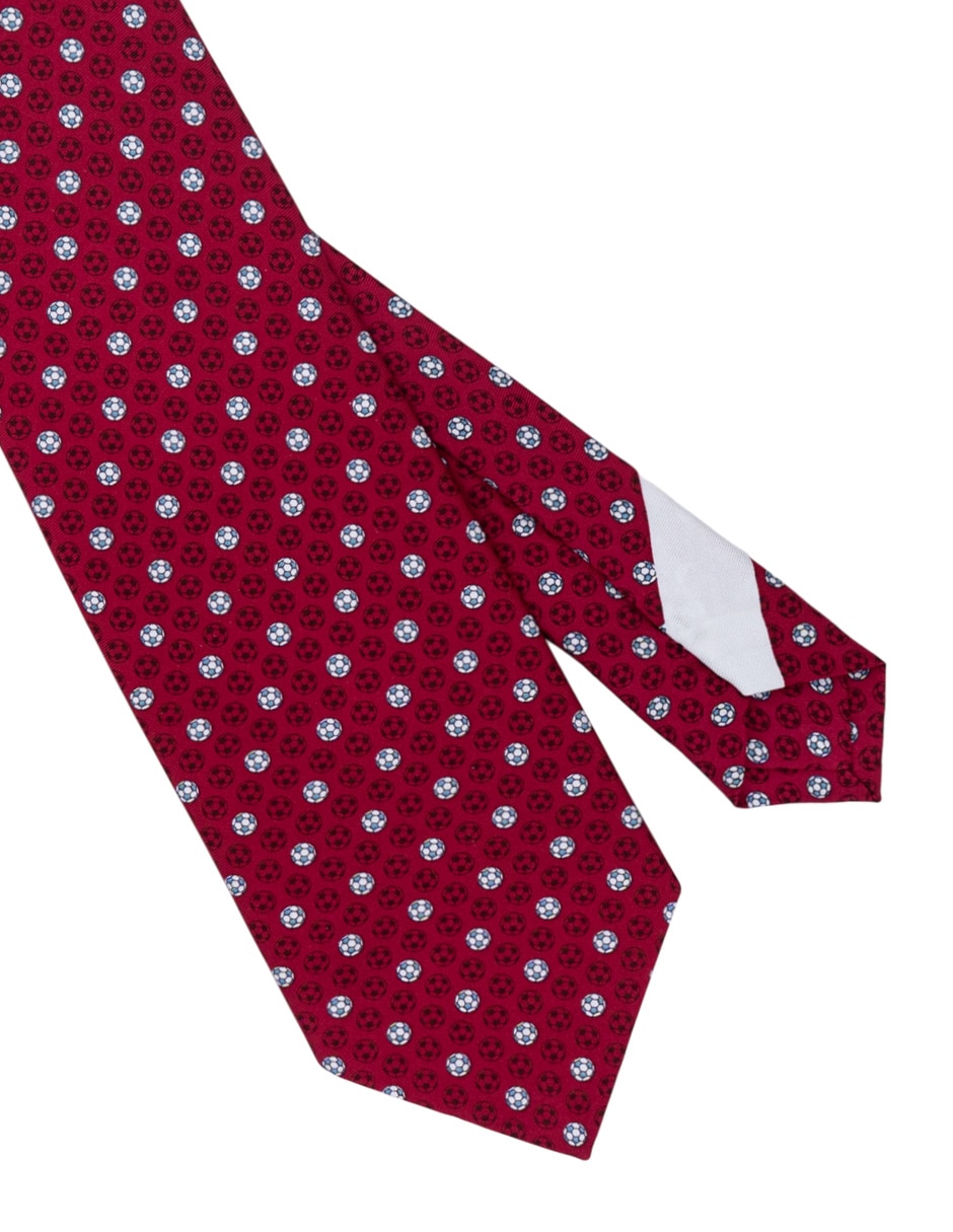 Corbata regular de seda estampado gráfico para hombre 4