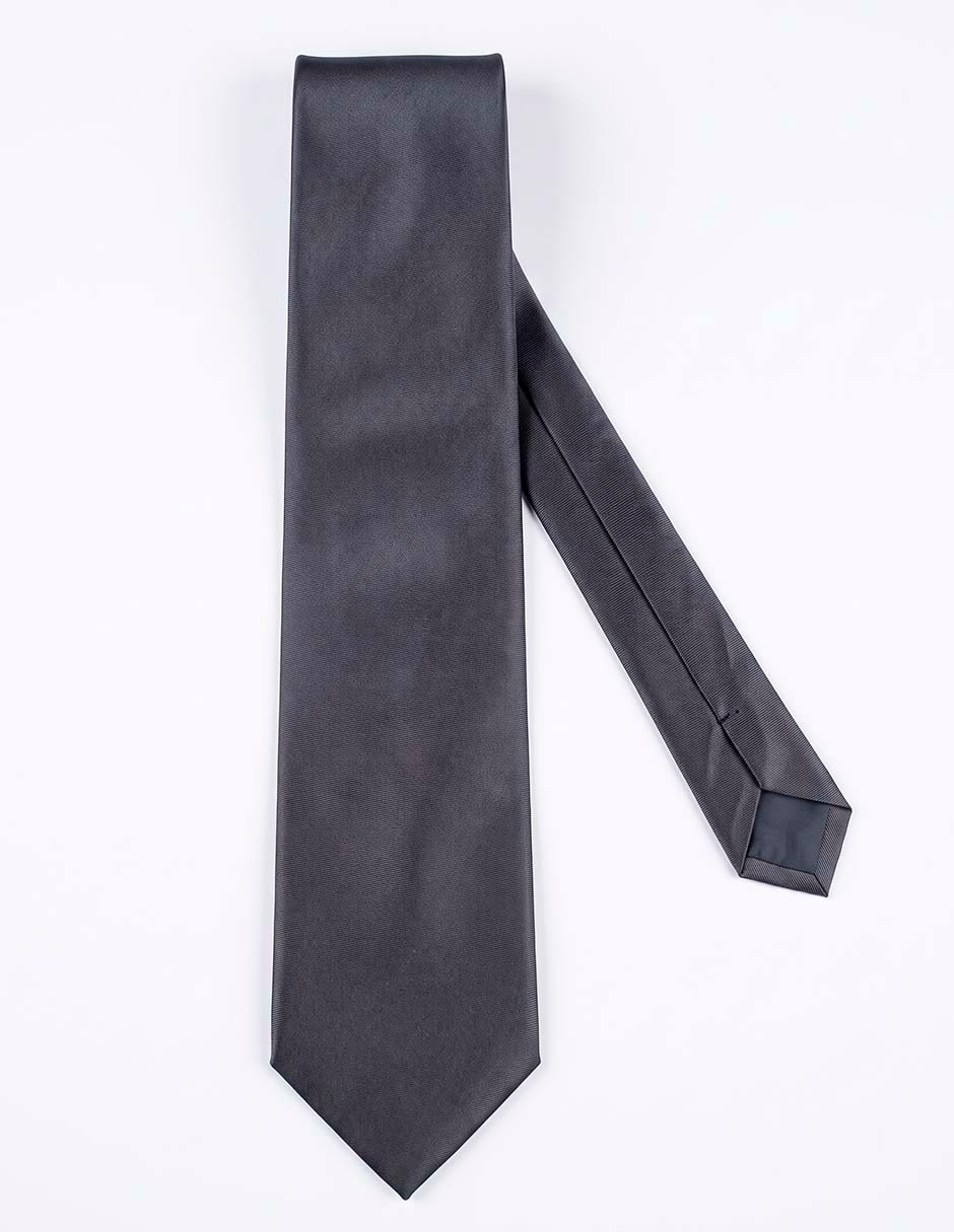 Corbata slim (4-6 cm) de seda estampado liso para hombre