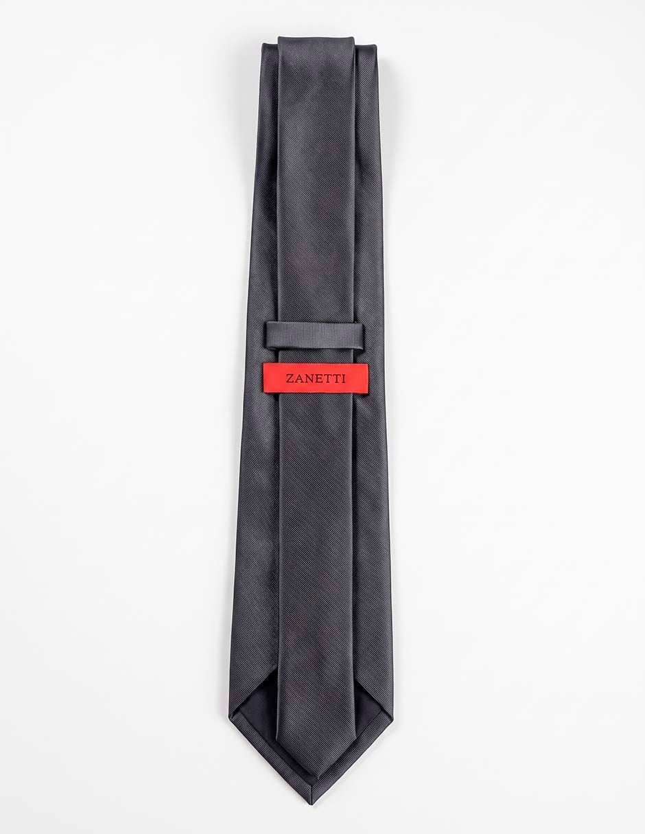Corbata slim (4-6 cm) de seda estampado liso para hombre 2