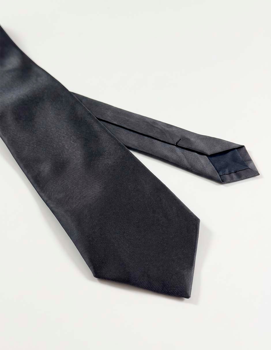 Corbata slim (4-6 cm) de seda estampado liso para hombre 3