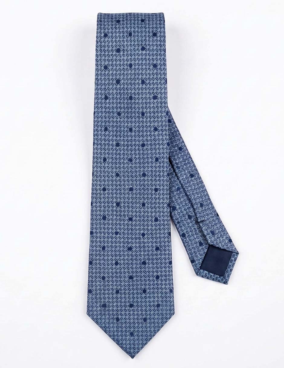 Corbata slim (4-6 cm) de seda estampado lunares para hombre