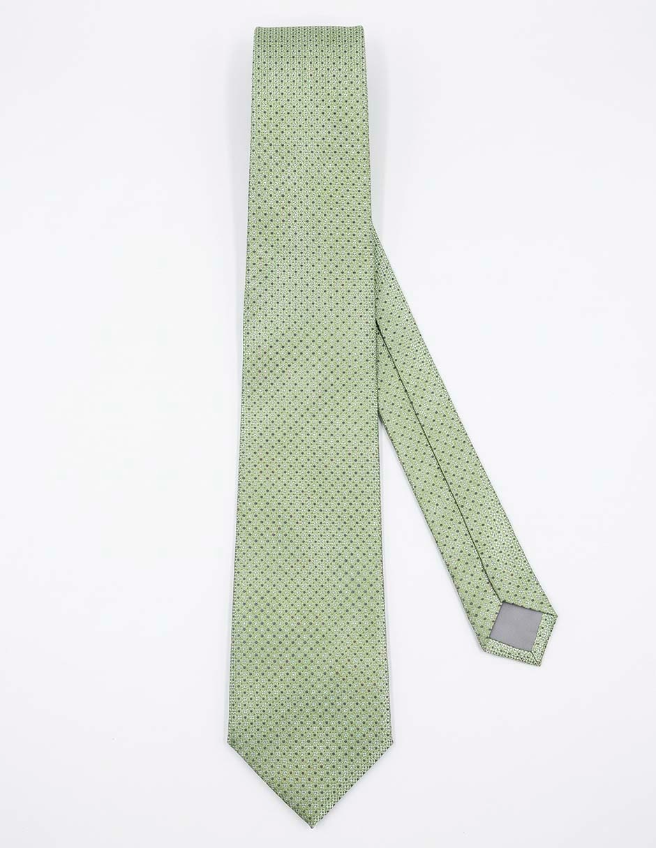 Corbata slim (4-6 cm) de seda estampado lunares para hombre