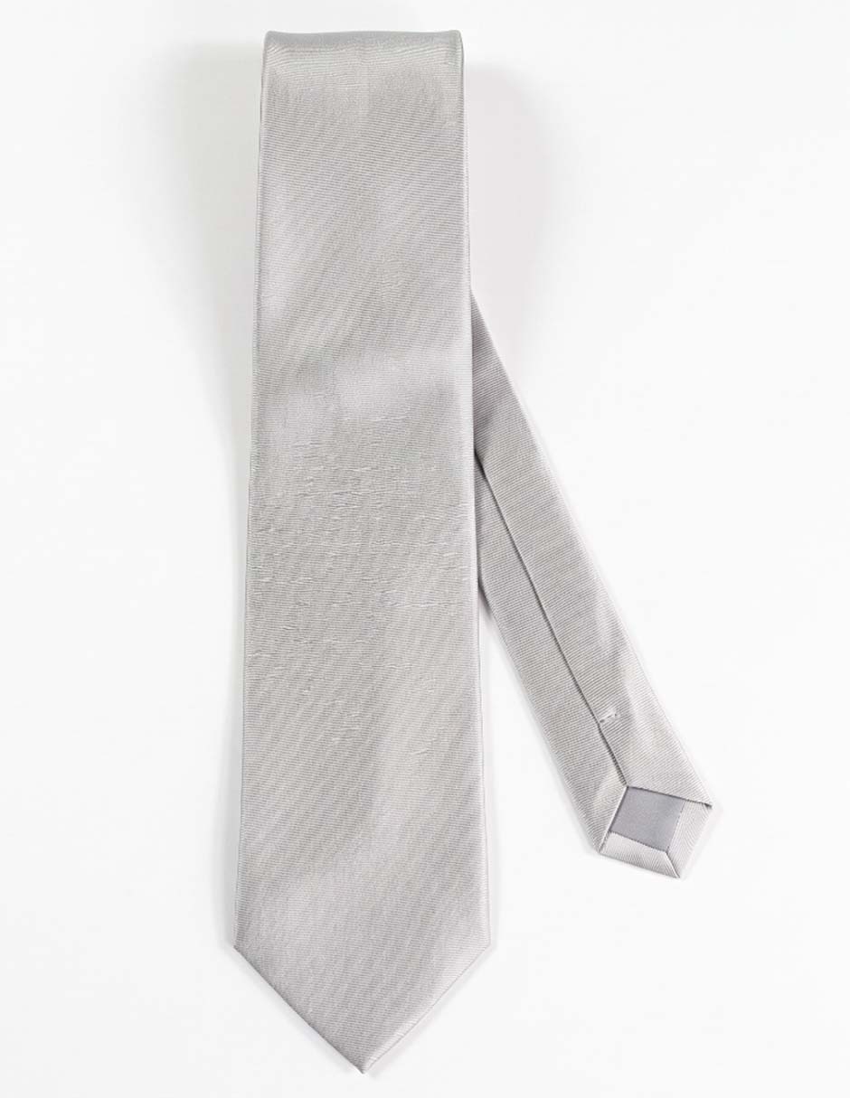 Corbata slim (4-6 cm) de seda estampado liso para hombre