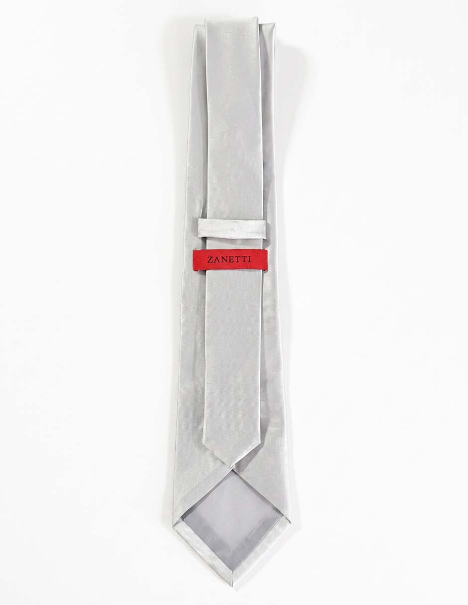 Corbata slim (4-6 cm) de seda estampado liso para hombre 2