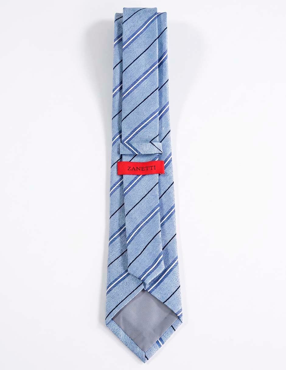 Corbata regular de seda estampado a rayas para hombre