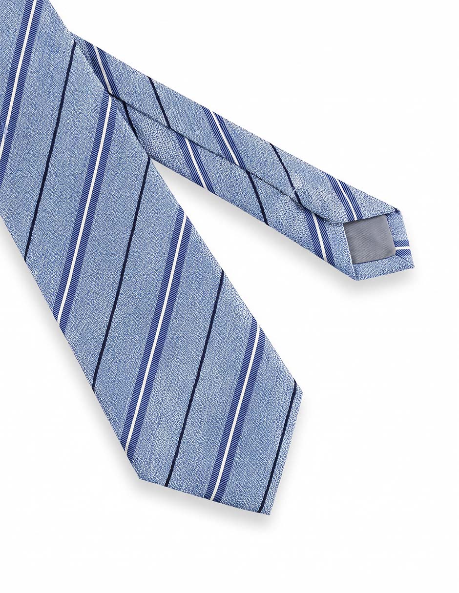 Corbata regular de seda estampado a rayas para hombre