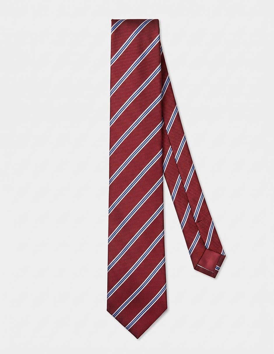 Corbata slim de seda estampado a rayas para hombre