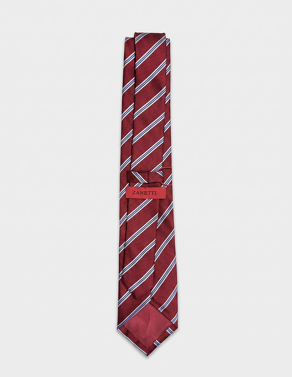Corbata slim de seda estampado a rayas para hombre
