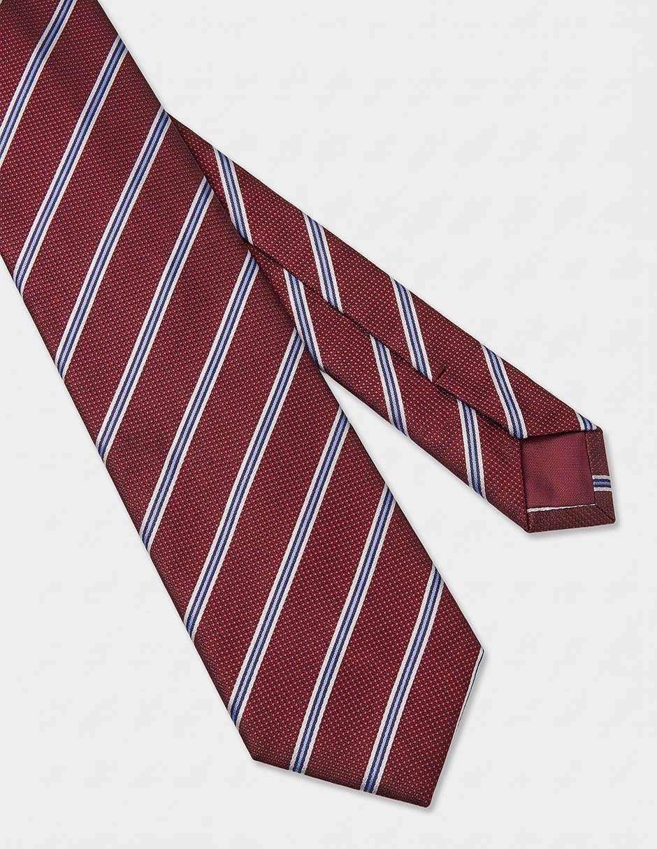 Corbata slim de seda estampado a rayas para hombre