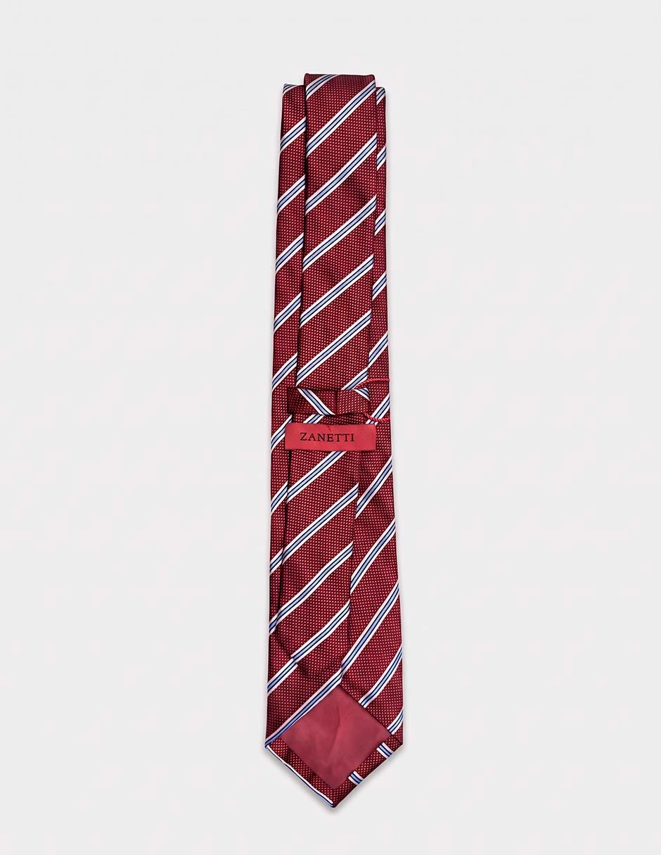 Corbata slim de seda estampado a rayas para hombre