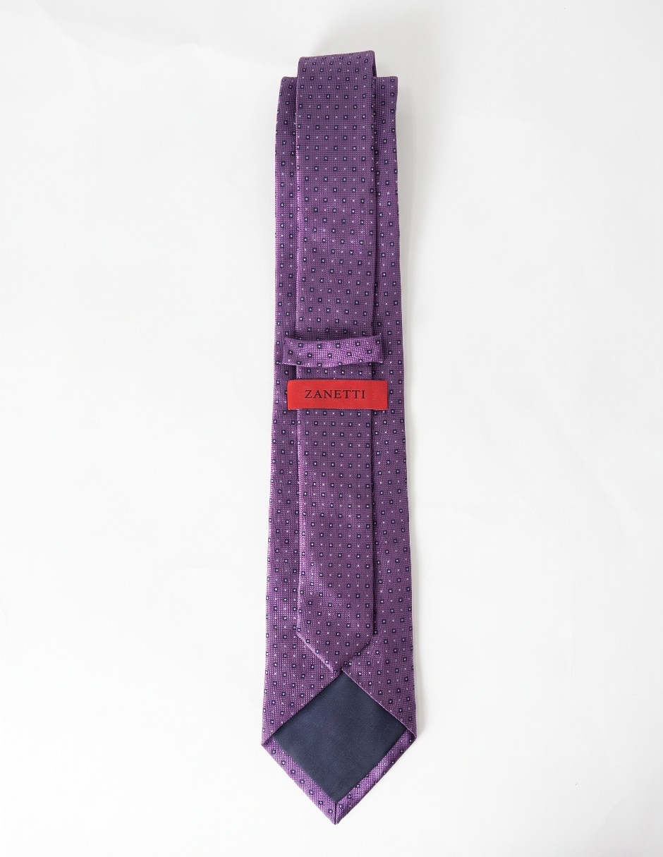 Corbata slim (4-6 cm) de seda estampado geométrico para hombre 2