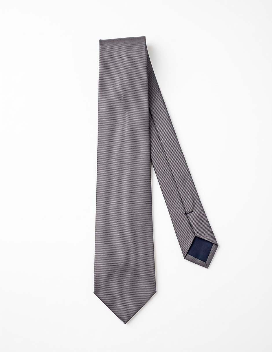 Corbata slim (4-6 cm) de seda estampado liso para hombre