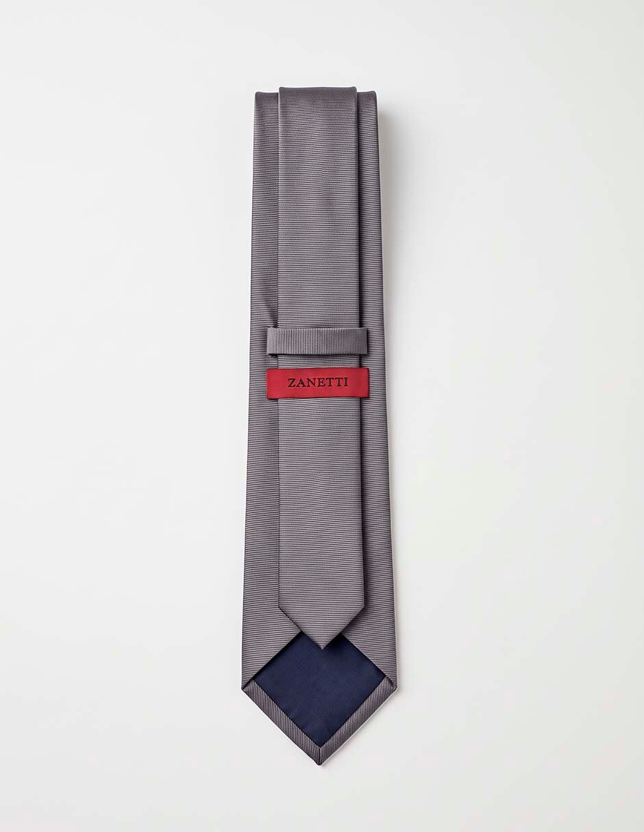Corbata slim (4-6 cm) de seda estampado liso para hombre 2