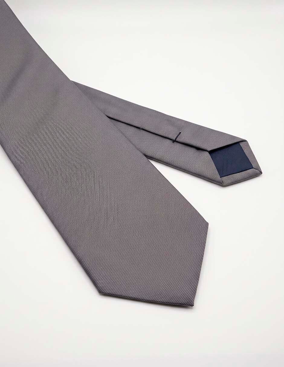 Corbata slim (4-6 cm) de seda estampado liso para hombre 3