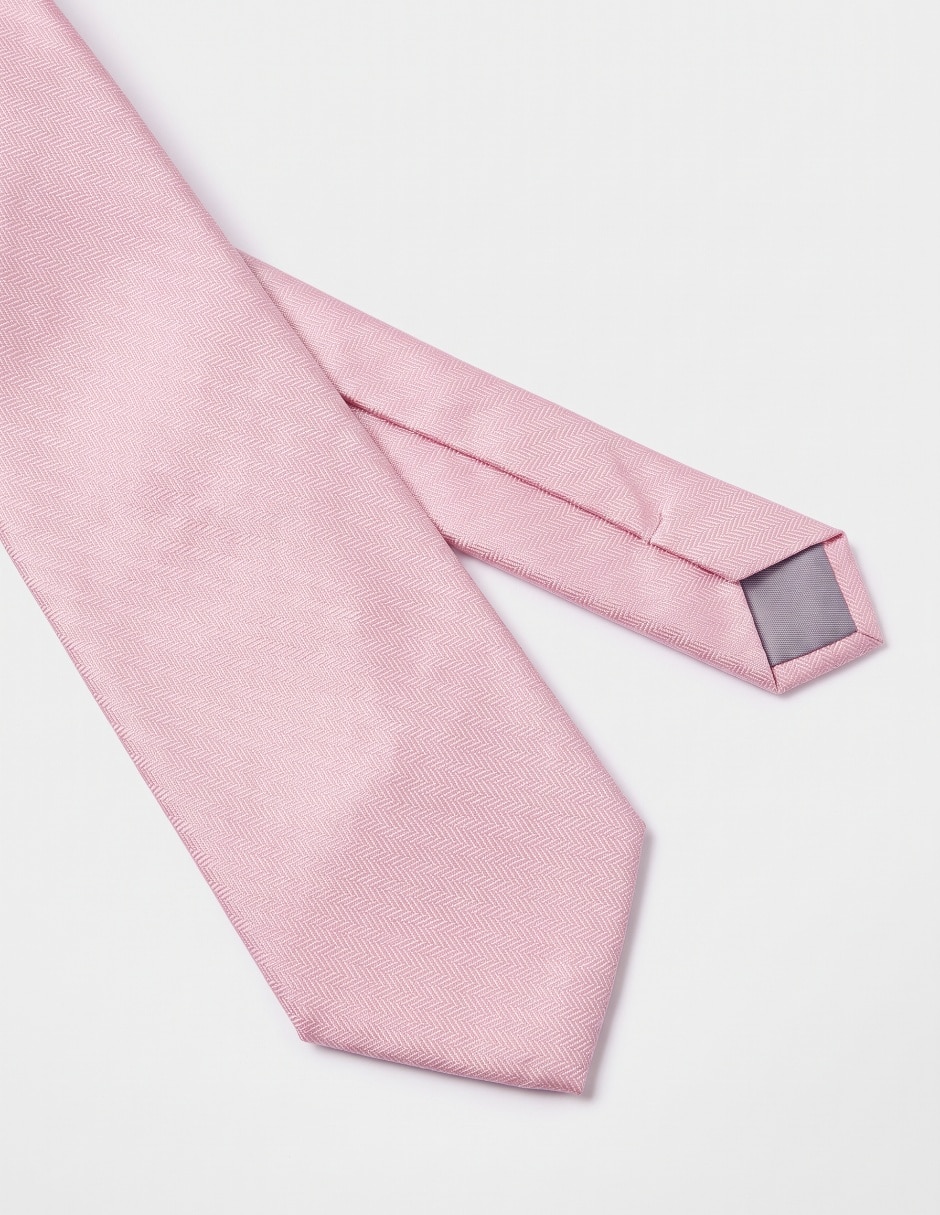 Corbata slim (4-6 cm) de seda estampado liso para hombre 3