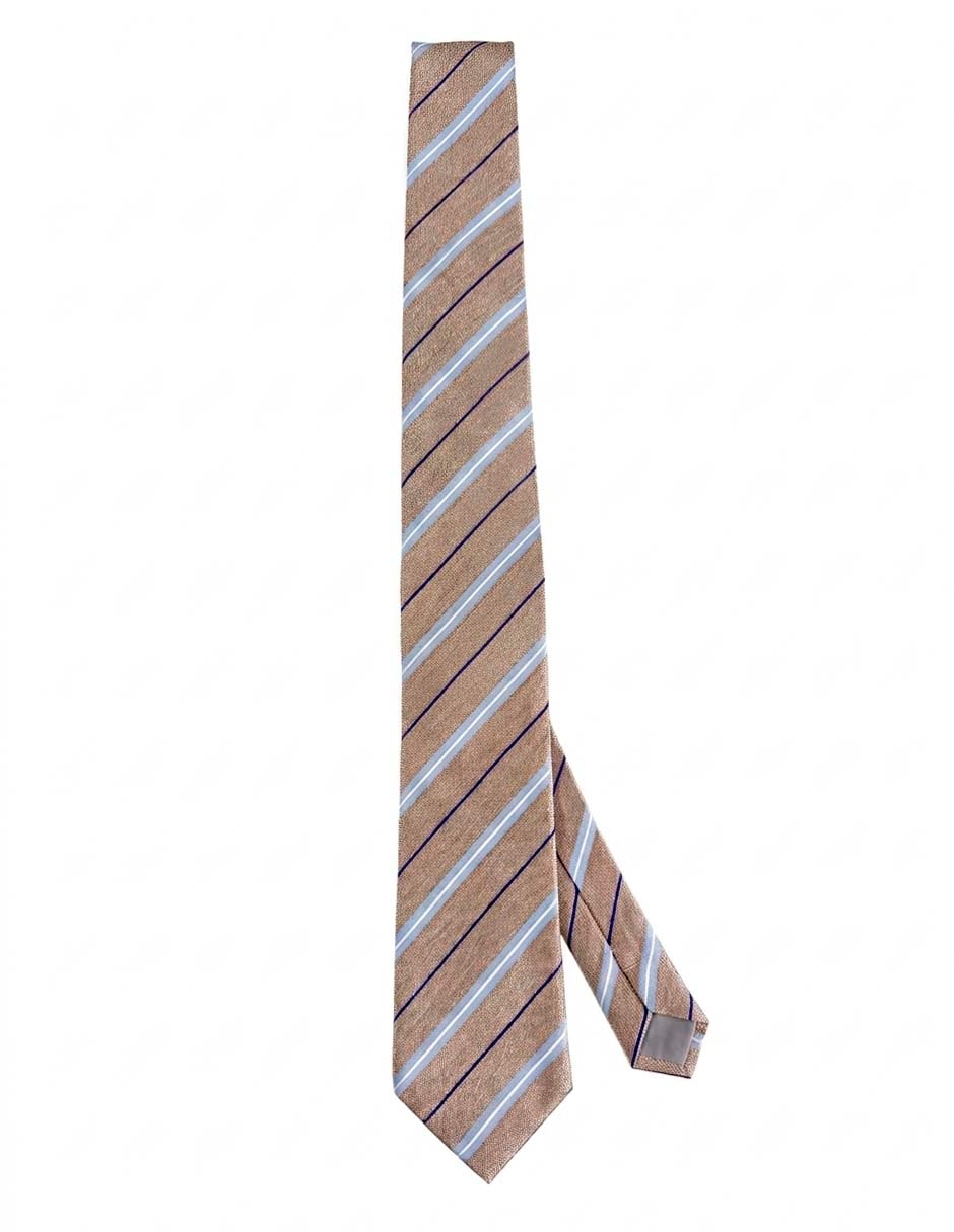 Corbata slim de seda estampado a rayas para hombre