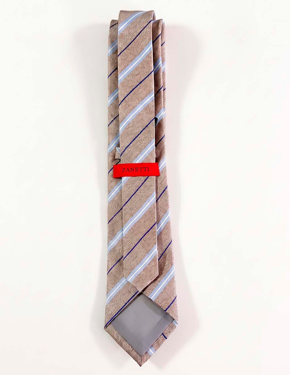 Corbata slim de seda estampado a rayas para hombre