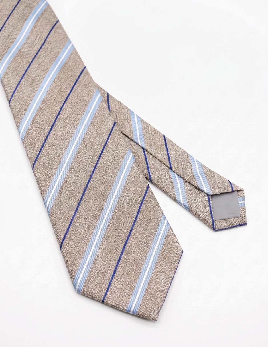 Corbata slim de seda estampado a rayas para hombre