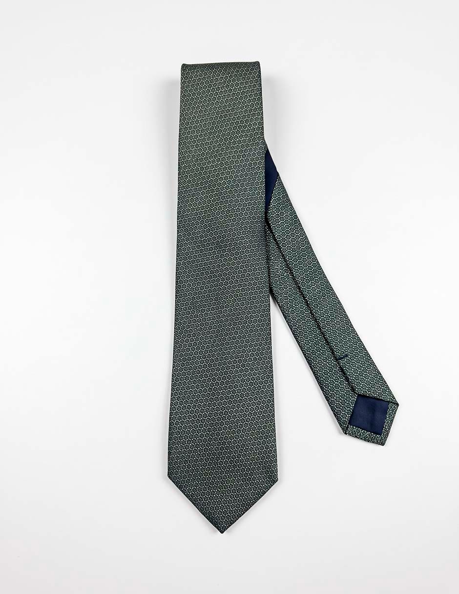 Corbata slim (4-6 cm) de seda estampado geométrico para hombre