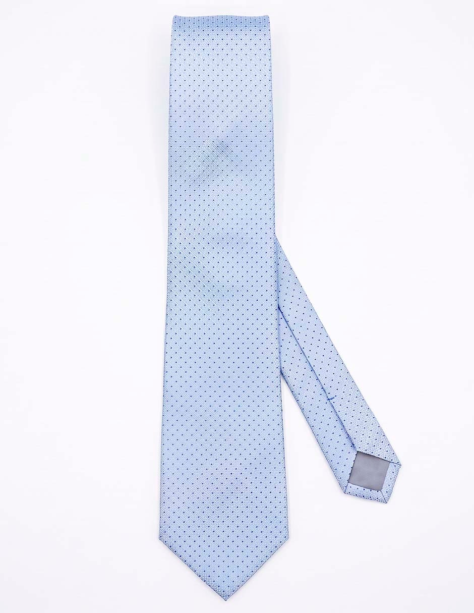 Corbata slim de seda estampado lunares para hombre