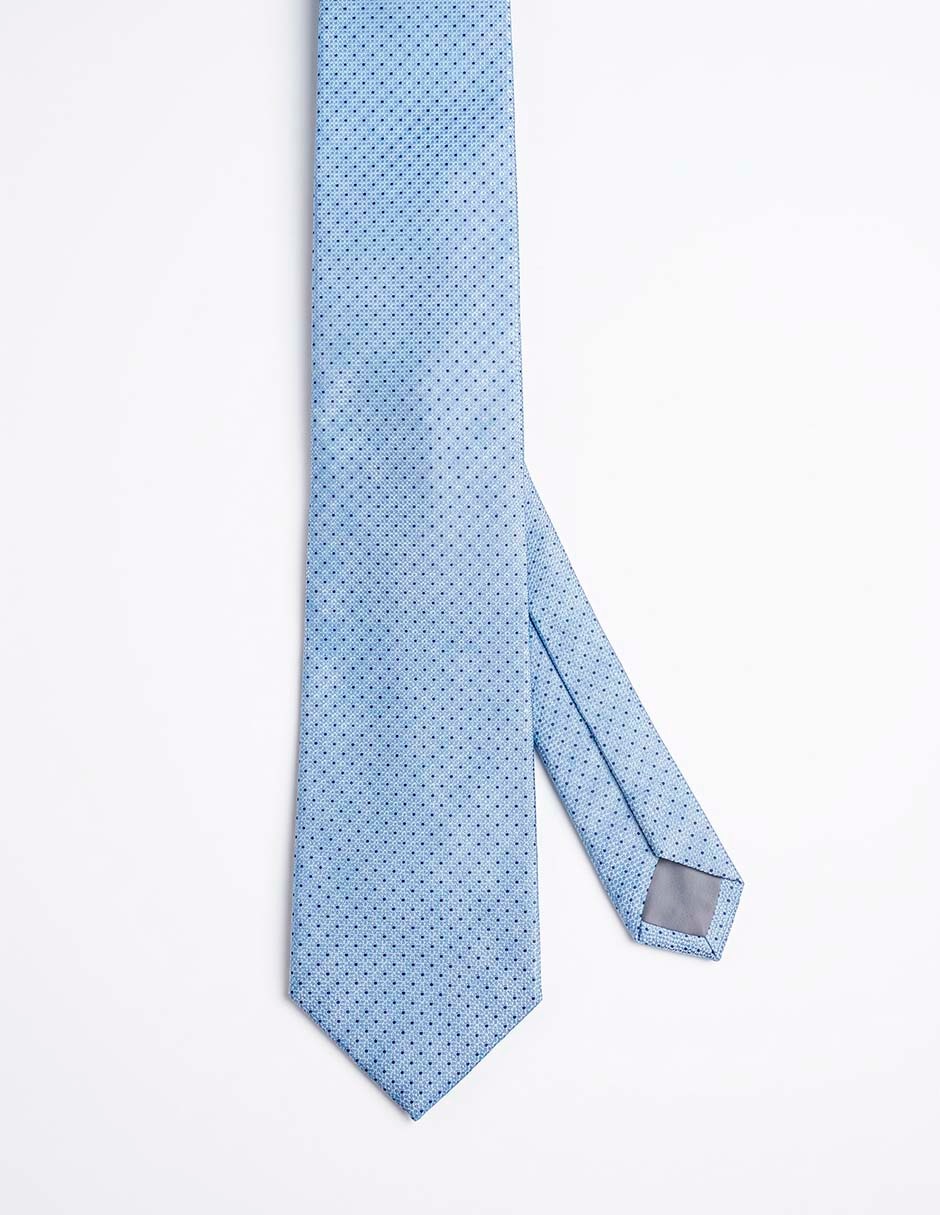 Corbata slim de seda estampado lunares para hombre