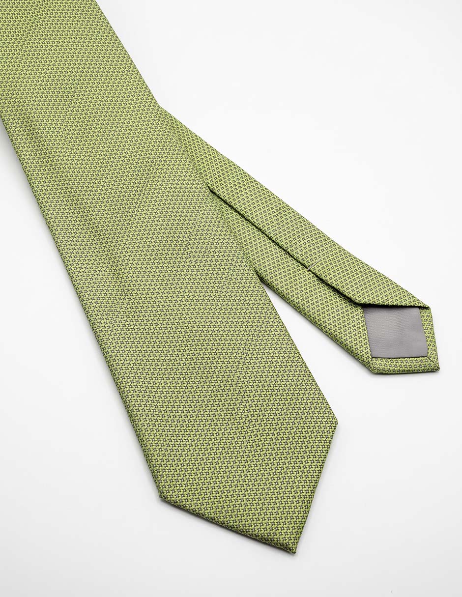 Corbata slim de seda estampado lunares para hombre
