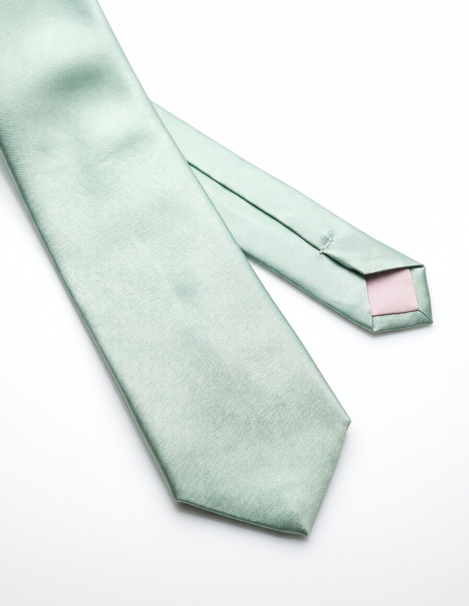Corbata Slim (4-6 Cm) de Seda Estampado Liso para 3