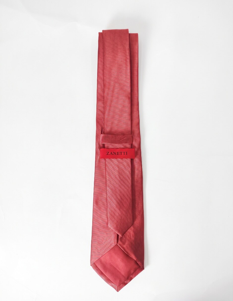 Corbata slim (4-6 cm) de seda estampado liso para hombre 2