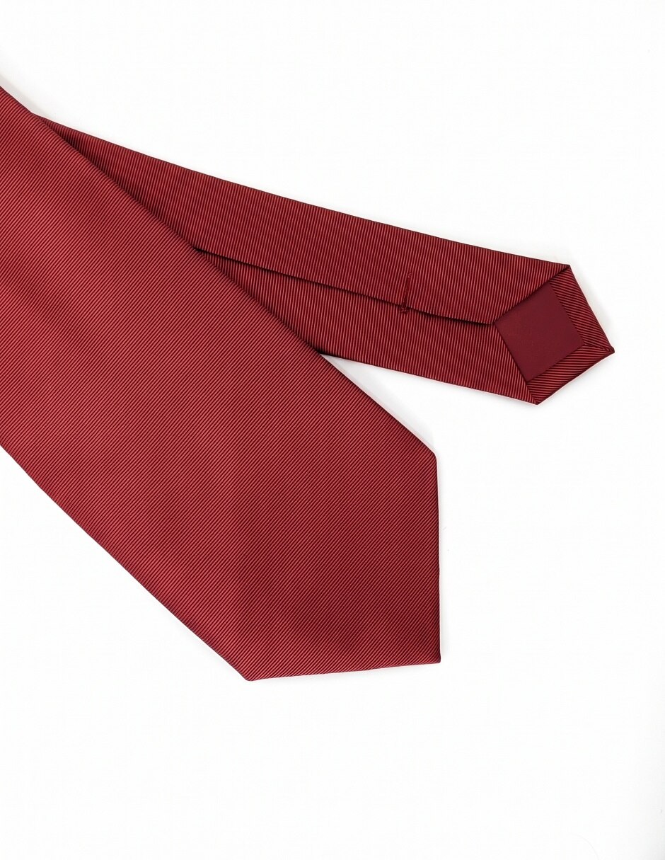 Corbata slim (4-6 cm) de seda estampado liso para hombre 3